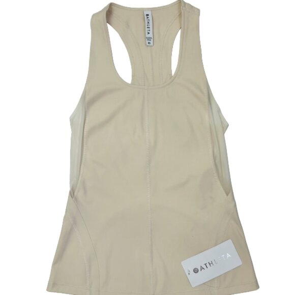 Athleta Intensity Tank XS Cream Mesh Racerback Performance Activewear - Picture 1 of 11